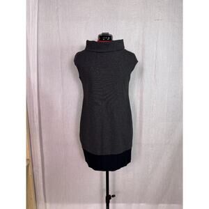 Express Women Size S Gray Mock Neck Cap Sleeve Mod 60S Shift Dress D872